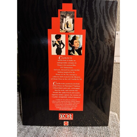 101 Dalmatians Cruella Deville Disney Barbie Great Villains Collection 1996 - Picture 2 of 2